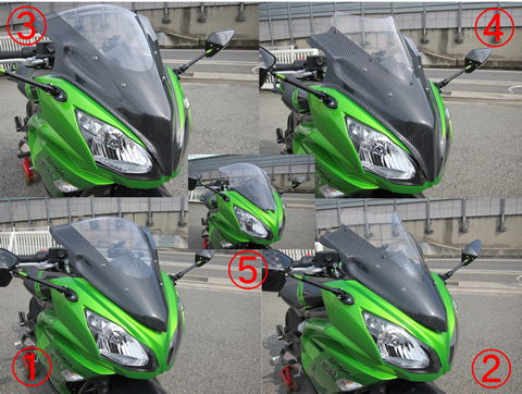 Ninja 400 14- エアロスクリーン--